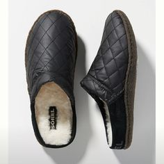 Modern Meets Cozy! You'll Never Want To Take These Off! Quilted Nylon And Suede Upper Soft Faux Fur Lining Removable Eva Insole Rubber Sole Slip-On Styling Sold Out Size 9! Brand New In Box. Price Firm. Leopard Slippers, Grey Slippers, Shoes Unique, Suede Slides, Black Slippers, Felt Wool, Faux Fur Slippers, Suede Slippers, Wool Slippers