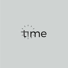 the word time written in black on a gray background