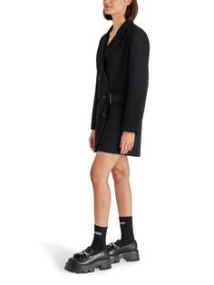 The Connie Blazer Dress is a versatile blazer dress is perfect for any occasion. It can be dressed up or down, making it a great choice for work, a night out, or even a casual weekend look. The black color is classic and timeless, while the blazer details give it a touch of sophistication. The Connie Blazer Dress is made from a high-quality blend of polyester and viscose that is soft, comfortable, and wrinkle-resistant. It has a fitted bodice and a flared skirt that falls just above the knee... Blazer Details, Air Clothes, Fall Forward, Black Weave, Long Blazer, Casual Weekend, Swim Fashion, Long Sleeve Blazers, Oversized Blazer