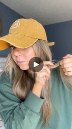 1K views | Just the cutest hat style for spring! #hairtrends #hairstyle #hairgoals #hairreel #hairtutorial #hairtips #stylingtips 
Hat hairstyle 
Hairstyle for fine hair 
Baseball hat hairstyle | Courtney's Curls and Cosmetics