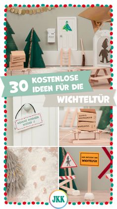 a collage of photos with the words, 30 kostenlosse ideen fur die