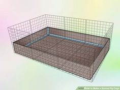 a wire mesh box with a brown floor