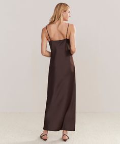 Cleo Slip Dress Chocolate In vintage-inspired satin, the Cleo Slip Dress is an everyday luxury worthy of every wardrobe. The bias cut allows this classic slip to drape the body effortlessly, ensuring every wear is as flattering as can be. Slip Dress Plus Size, Jenni Kayne, Everyday Luxury, Brown Satin, Satin Slip, Everyday Luxuries, Satin Slip Dress, Plus Size Dresses, Vintage Inspired