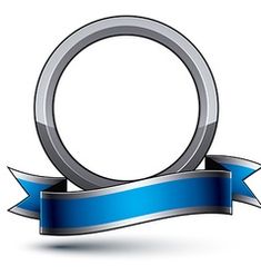 a silver ring with a blue ribbon around it and an empty space in the middle