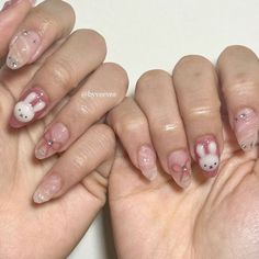 3d Miffy Nails, Miffy Nail Design, Miffy Nails Short, Shojo Nails, Miffy Nail Art, Bunnies Nails, Cute Japanese Nails, Korean Nails Ideas, Miffy Nails