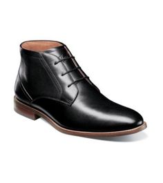 A versatile style that every man needs in his collection, the Florsheim Rucci Plain Toe Chukka Boot features a sleek leather upper with a modern sole. Worn with everything from your best suit to your favorite jeans, the Rucci will quickly become part of your everyday style. | Florsheim Men's Rucci Plain Toe Chukka Boot, Black, 10M Chukka Boot, Mens Shoes Boots, Every Man, Black 7, Cool Suits, Versatile Style, Everyday Style, Chukka Boots, Favorite Jeans