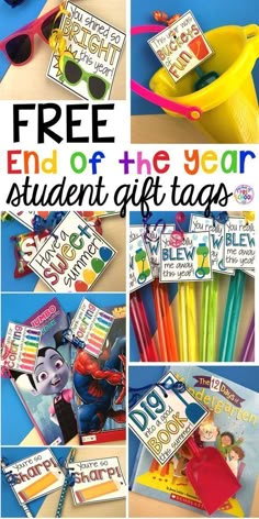 free end of the year student gift tags for kids to use on their school days