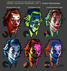 an image of the jokers in different colors