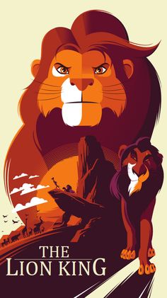 the lion king is shown in this poster