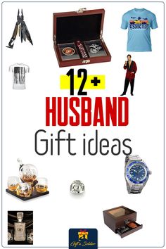 a poster with the words 12 + husband gift ideas