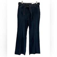 Solid Full-length Denim Flare Jeans, Medium Wash High-waist Flares With Five Pockets, Full-length Dark Wash Flare Jeans With Patch Pockets, Cheap Full-length Dark Wash Flare Jeans, Stretch Denim Full-length Flares, Denim Blue Jeans, Denim Flares