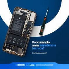 an advertisement for cell phone repair in spanish