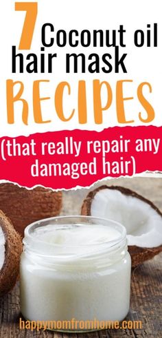 Homemade Hair Mask Recipes, Yogurt For Hair, Coconut Oil For Hair, Diy Coconut Oil