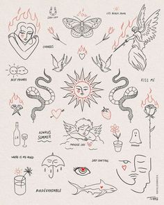 an image of various tattoos on paper