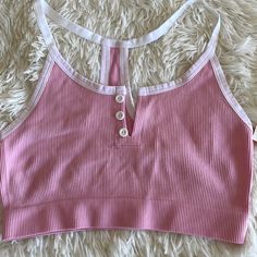 New Never Worn Kids Sports Bra Casual Stretch Ribbed Sports Bra, Casual Ribbed Sports Bra For Spring, Casual Pink Breathable Activewear, Casual Pink Activewear For Sports, Casual Pink Spring Activewear, Spring Casual Ribbed Activewear, Pink Athleisure Activewear For Leisure, Spring Sports Ribbed Tops, Spring Sportswear Tops For Leisure