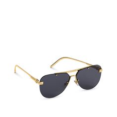 LOUIS VUITTON® - Lv Ash Sunglasses - Gold Louis Vuitton Keychain, Louis Vuitton Sunglasses, Louis Vuitton Official, Oval Sunglasses, Luxury Sunglasses, Gold Sunglasses, Sunglasses For Men, Boutique Jewelry, Watches Jewelry