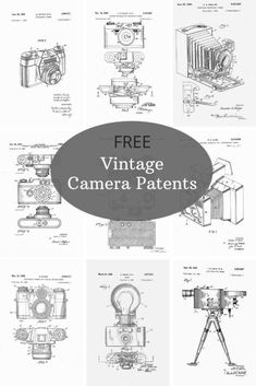 an old camera is shown with the words free vintage camera patterns on it and below