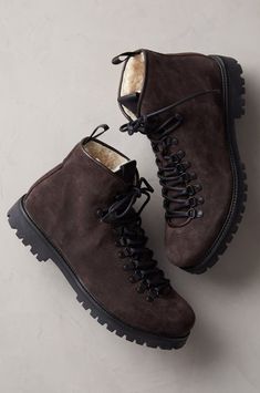 Men’s Jesse Shearling-Lined Suede Leather Hiker Boots | Overland Mens Winter Leather Boots, Luxury Classic Men's Hiking Boots, Luxury Casual Men's Desert Boots, Luxury Men's Brown Hiking Boots, Luxury Men's Fall Hiking Boots, Luxury Men's Hiking Boots, Luxury Men's Fall Desert Boots, Luxury Casual Men's Winter Shoes, Luxury Men's Lace-up Boots For Winter