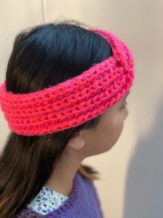 Alexa's handmade crochet hairband. Handmade One Size Headband For Gift, Handmade Headband Gift, Knitted Yarn Headband, Handmade Yarn Headband As Gift, Handmade Yarn Headband, One Size Knitted Headband, Knitted Yarn Headband One Size Fits Most, Casual Handmade Headband, Adjustable Yarn Headband