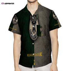 Introducing the Milwaukee Bucks Emblem v6 3D All Over Print Hawaiian Shirt! Get ready to show off your team pride in style this summer. Made with a lightweight and breathable fabric, this shirt is perfect for beach days or casual outings. The 3D all over print design adds a unique and eye-catching touch. With a convenient pocket, you can easily carry your essentials. This shirt not only lets you support your favorite team, but also ensures maximum comfort and a fashionable look. Stand out from t Shirt With Pocket, Hawaiian Beaches, Milwaukee Bucks, Casual Date, Beach Shirt, Beach Shirts, Beach Party, Summer Shorts, Summer Shirts