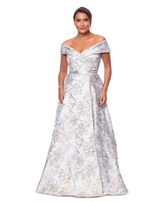 XSCAPE Women's Sweetheart-Neck Metallic-Jacquard Ball Gown - Macy's