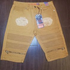 Diamond Stash Jean Shorts Sz 32 Stretch Brown Bottoms For Streetwear, Brown Stretch Bottoms For Streetwear, Brown Cotton Bermuda Bottoms, Brown Cotton Knee-length Shorts, Brown Streetwear Shorts, Summer Stretch Brown Jeans, Brown Stretch Jeans For Summer, Brown Shorts For Streetwear In Spring, Brown Shorts For Spring Streetwear