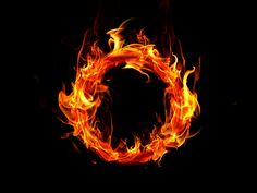 the letter o is made up of fire