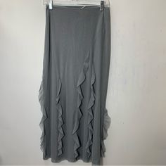 Zara Nwt Ruffle Mesh Gray Skirt Size M Tags Bloggers Fave Fairycore Fairy Y2k Cyber Futuristic 90s Vibes Coquette Girl Futuristic 90s, Vibes Coquette, Fairy Y2k, Coquette Girl, Fairycore Fairy, 90s Vibes, Zara Skirts, Gray Skirt, Women Skirts Midi