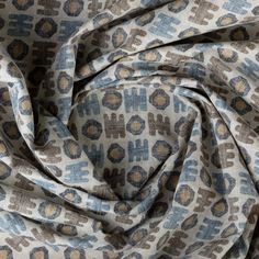 a blue and brown animal print fabric