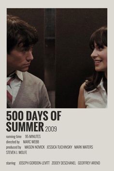 a poster for the movie 500 days of summer 2009 with two people talking to each other