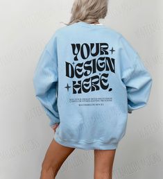 Blue Letter Print Sweatshirt For Streetwear, Blue Sweatshirt With Letter Print For Streetwear, Light Blue Letter Print Sweatshirt For Fall, Blue Crew Neck Sweatshirt, Blue Cotton Sweater With Graphic Print, Light Blue Crew Neck Sweatshirt With Ribbed Cuffs, Oversized Blue Drop Shoulder Sweatshirt, Light Blue Relaxed Fit Sweatshirt For Streetwear, Blue Drop Shoulder Cotton Sweatshirt