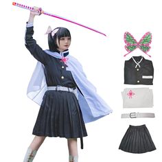 PRICES MAY VARY. ★ Tsuyuri Kanao Cosplay Outfit 5-piece set: Cloak + jacket + Skirt + Belts + Hair Clips ★ Suitable for the crowd: women,men,students, anime lovers. Occasion:Perfect for daily wear, Halloween, dress-up party, Christmas, stage performances, comic con, masquerade, themed party, daily costumes, family gatherings, parties,etc.It's also the good Halloween gift for family,friends. Style: Kanawo Tsuyuri Cosplay Costume Cloak Outfit Halloween Party Uniform Robe Cape Dress. Satisfaction G Masquerade Themed Party, Kanao Cosplay, Cloak Outfit, Cloak Jacket, Childrens Halloween Costumes, Kids Kimono, Christmas Stage, Kanao Tsuyuri, Kimono Outfit