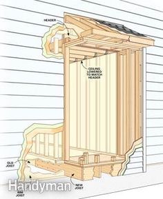 the diagram shows how to build a small shed