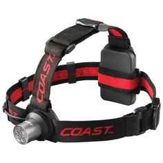 the coast headlame is red and black