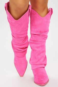 Available In Black And Pink. Knee High Flat Boots Pointed Toe 2.75" Mid Heel Imported | City Cowgirl Flat Boots in Pink size 6.5 by Fashion Nova City Cowgirl, Knee High Flat Boots, High Flat Boots, Knee High Boots Flat, Men Jeans Pants, Pointed Toe Flats, Flat Boots, Black And Pink, Mid Heel