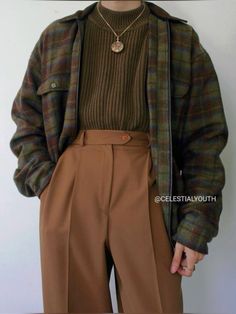 Cardigan Outfit Vintage, Dark Academia Outfits, Spiritual Fashion, Dark Academia Outfit, Academia Outfits, Skandinavian Fashion, Guys Clothing Styles, Brown Pants, Swaggy Outfits