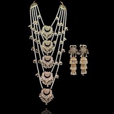 Sanjana Set - á La Couture Faux Stone, Cz Stone, Base Metal, Matching Earrings, Diamond Necklace, Gold Plate, Plating, Brass, Couture