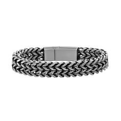 Take your wardrobe to the next level with this Men's 1913 stainless steel woven bracelet. Take your wardrobe to the next level with this Men's 1913 stainless steel woven bracelet. Nickel free Metal: stainless steel Length: 8.5 in. Packaging: boxed Finish: oxidized Size: One Size. Color: Multicolor. Gender: male. Age Group: adult. Adjustable Silver Braided Bracelet With Stainless Steel Clasp, Classic Silver Metal Braided Bracelet, Stainless Steel Braided Bracelet With Clasp, Casual Durable Silver Jewelry, Classic Stainless Steel Jewelry In Gunmetal, Classic Adjustable Chain Bracelet With Stainless Steel Clasp, Classic Gunmetal Stainless Steel Bracelets, Classic Stainless Steel Bracelets In Gunmetal, Classic Silver Braided Bracelets With Stainless Steel Clasp