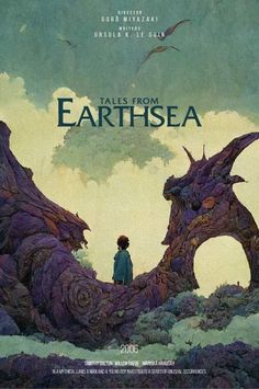 the poster for tales from earthsea shows a boy standing in front of an enormous tree trunk