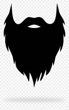 a black and white silhouette of a beard