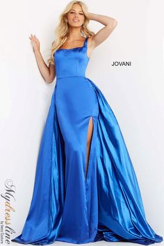 Jovani 07440 Satin Column Prom Gown - This dress from Jovani's Spring 2022 evening and prom collection is perfect for your next formal event. The column silhouette is figure-flattering and the satin fabric adds a touch of luxury. Short Dress Styles, Column Skirt, Long Prom Gowns, Jovani Dresses, Pageant Gowns, Dress Images, Satin Gown, Long Sleeve Short Dress, Long Bridesmaid Dresses