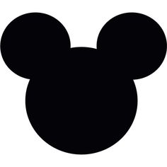 a black mickey mouse head on a white background