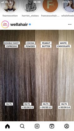 Brown Haircolour, Wella Brown Hair Color Formulas, Light Brown Color Formula, Wella Ash Brown Formula, Wella Formulas Brown, Wella Color Formulas Brown, Shinefinity Formulas, Wella Colour Touch Formula, Wella Dark Blonde Hair Formula