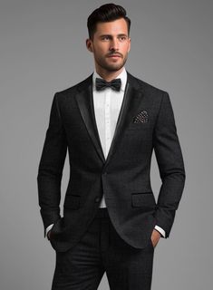 Be the best-dressed in order to be a gentleman that demands perfection. Crafted from wool blend, our Napoleon Black Stone Wool Tuxedo Jacket is an elegant piece with a smooth and rich effect that exudes style and utmost comfort. An essential jacket for your wardrobe which will make your ensemble exceptional. 
 
Featuring satin lapel, matching satin covered buttons and gentle texture at its surface, our tuxedo is a subtle fashion-forward take on a traditional tailoring. 
 
Look Includes   Napolea Elegant Outerwear With Suit Collar For Semi-formal Occasions, Semi-formal Notch Lapel Tweed Jacket, Luxury Fitted Single-breasted Tweed Jacket, Classic Black Tweed Jacket With Lapel Collar, Elegant Fitted Outerwear For Black-tie Events, Luxury Long Sleeve Tuxedo With Concealed Placket, Black Tweed Jacket With Suit Collar For Business, Elegant Single Breasted Outerwear For Black-tie Events, Formal Fall Tweed Jacket With Concealed Placket