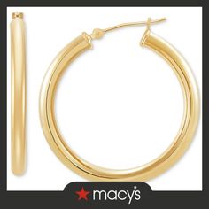 in stock Macy's Hoop Jewelry For Formal Occasions, Macy's Formal Hoop Jewelry, Macy's Yellow Gold Hoop Earrings, Macy's Yellow Gold Hoop Earrings For Formal Occasions, Macy's Yellow Gold Hoop Earrings For Formal Events, Macy's Elegant Yellow Gold Hoop Earrings, Elegant Macy's Yellow Gold Hoop Earrings, Modern Round Earrings From Macy's, Macy's Modern Round Earrings