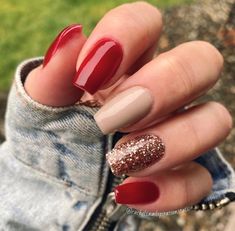 Christmas Gel Nails, Her Nails, Cute Gel Nails, Dipped Nails, Xmas Nails, Chic Nails, Fancy Nails