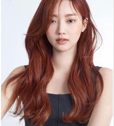 Asian Red Hair, Dark Orange Hair, Orange Brown Hair, Copper Brown Hair, Red Orange Hair, Hair Color Asian, Copper Red Hair, Korean Hair Color, Red Hair Inspo