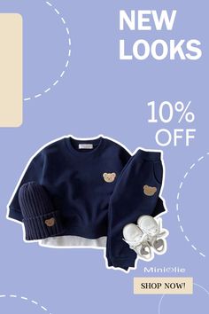 You won't want to miss out on these deals. Get perfect looks for your mini. Extra 10% off now. Blue Winter Sweatshirt For Playwear, Blue Cotton Family Matching Sets, Casual Blue Winter Sets, Winter Cotton Blue Sets, Blue Cotton Winter Sets, Blue Long Sleeve Family Matching Sets, Cute Winter Sets With Letter Print, Casual Playwear Sets For Winter, Casual Winter Playwear Sets