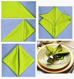 how to fold an origami flower on a plate