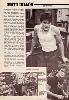 an article in the news about matt dillon, one of the most famous actors